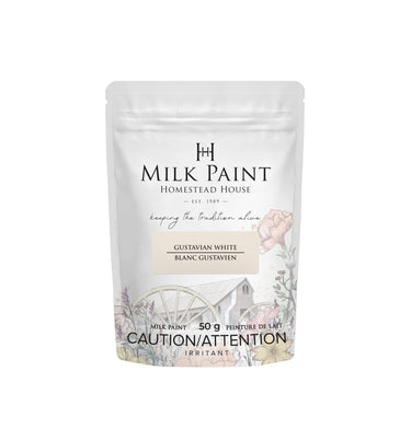 Maitomaali Homestead house milk paint. Maitomaali on aito kalkkimaali, se sisältää aitoa kalkkia, maidon kaseiinia sekä väripigmenttinä aitoa luonnon micajauhetta.