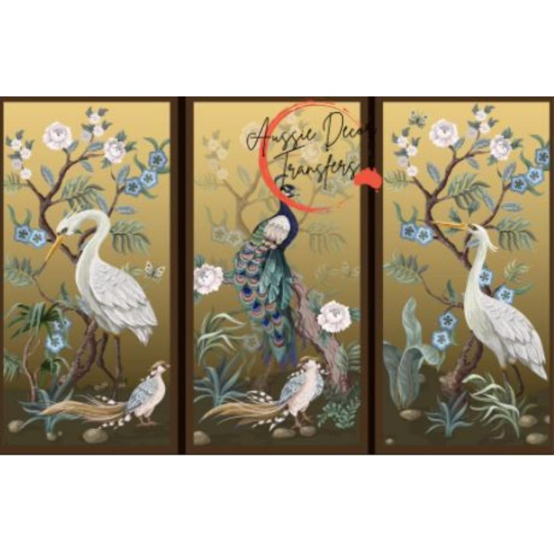 Julisteprintti | Peacock, Cranes & Pheasants