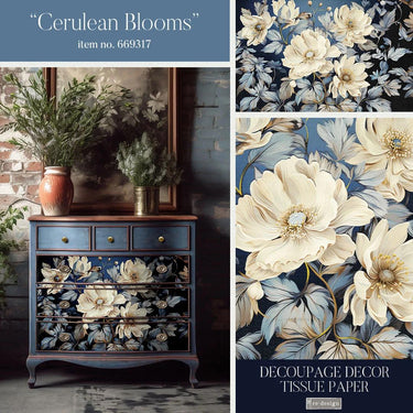 Decoupage paperi | Cerulean Blooms | ReDesign with Prima