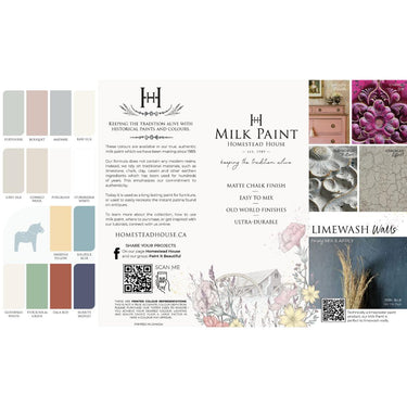 Homestead House Colour Card | Milk Paint | Painettu värikartta