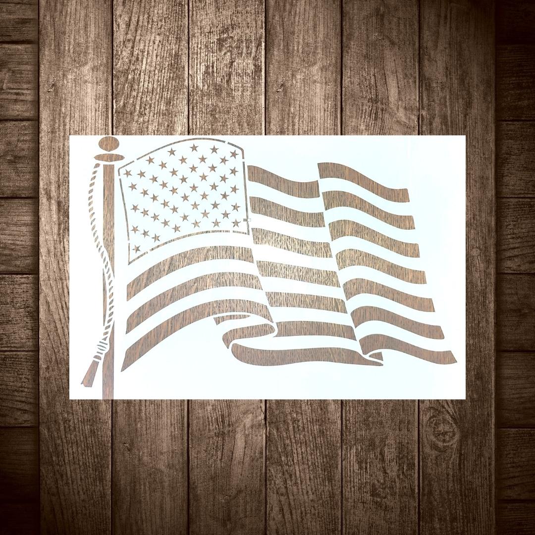 Amerikan lippu sabluuna. Koko: A4.