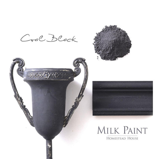 Maitomaali on aito kalkkimaali, se sisältää aitoa kalkkia (ei liitujauhoa), maidon kaseiinia sekä väripigmenttinä aitoa luonnon micajauhetta. Coal Black Homestead house milk paint, maitomaali musta. 