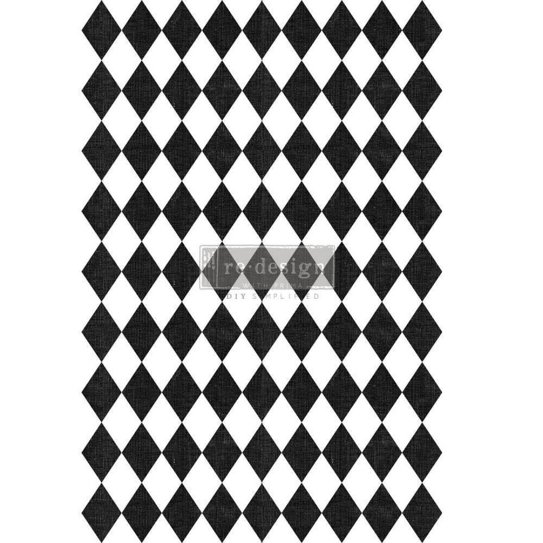Upea Prima ReDesign -siirtokuva,  jossa mustalla pohjalla naisen siluetti ja kukkia. Siirtokuva kiinnittyy tasaiseen pintaan ilman liimoja! Helppoa! Kuvan koko 60 x 88 cm.